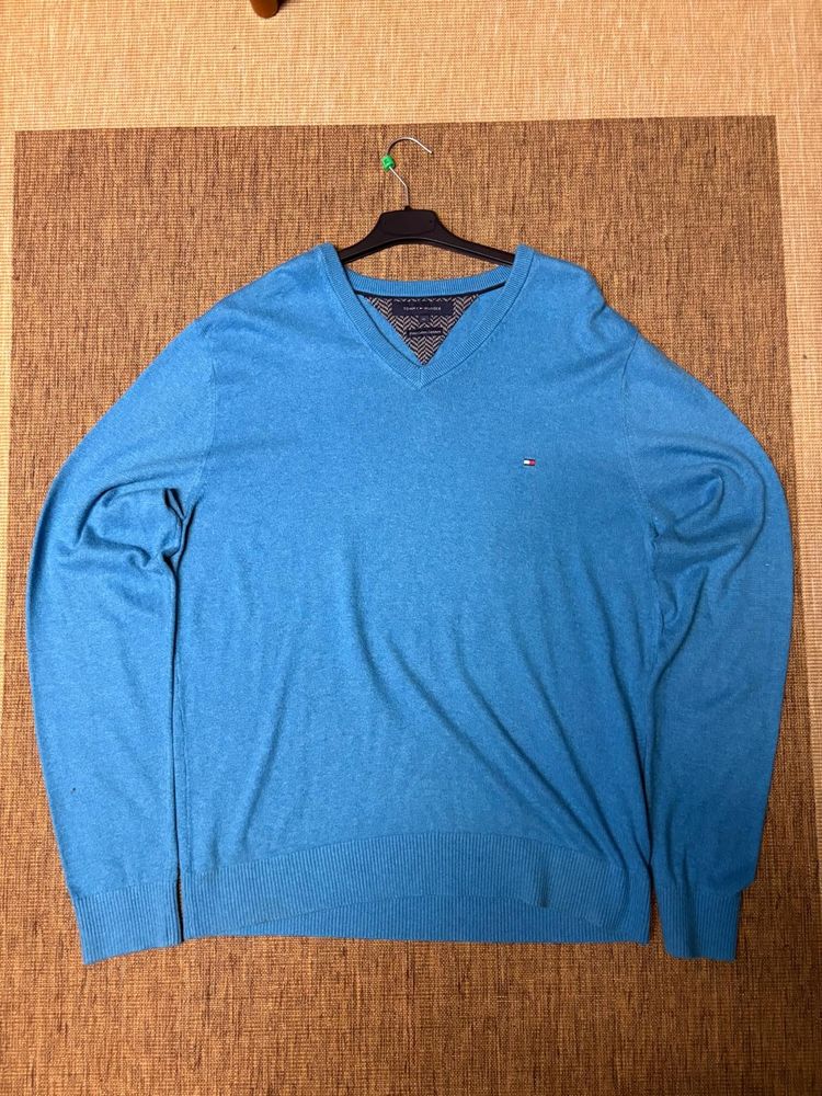 Tommy Hilfiger Blue V-Neck Sweater